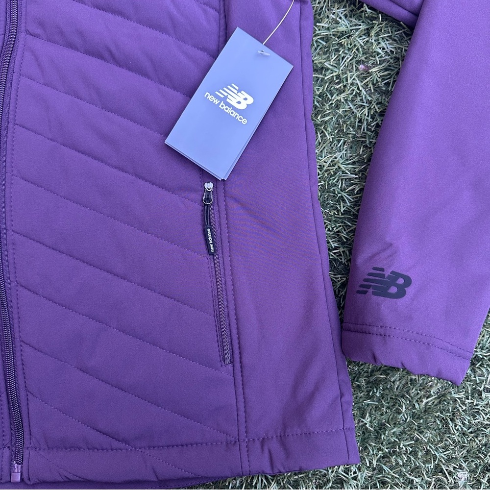 NWT New Balance Fleece line Hooded Water Resistant Quilted Performance Jacket S - Picture 3 of 7